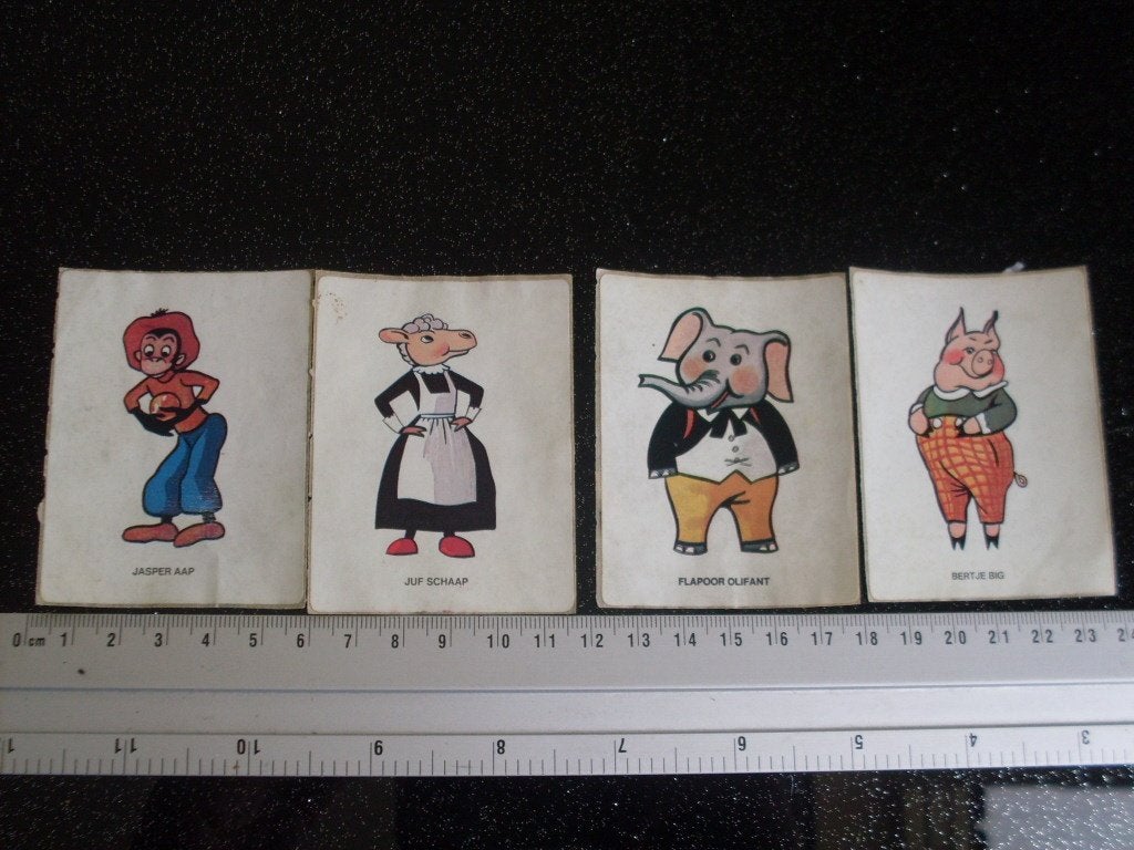 4x sticker flipje tiel flapoor jasper juf bertje, Verzenden, Zo goed als nieuw, Strip of Tekenfilm