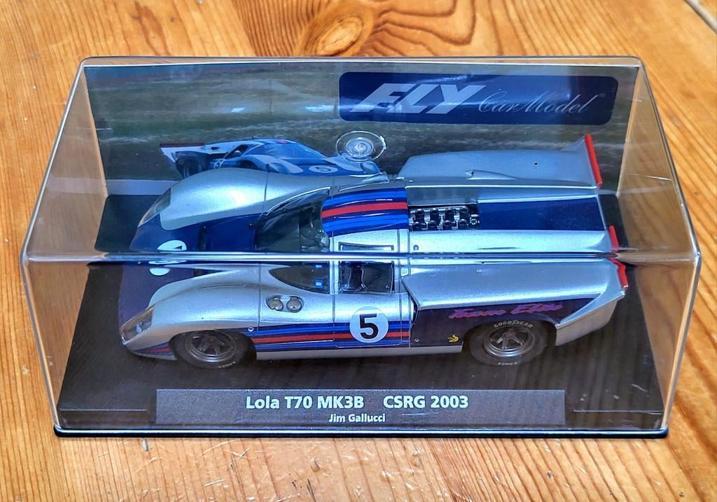 Lola T70 MK3B CSRG 2003 Slotcar Fly - Jim Gallucci nieuw MIB, Overige merken, Racebaan, Nieuw, Ophalen of Verzenden