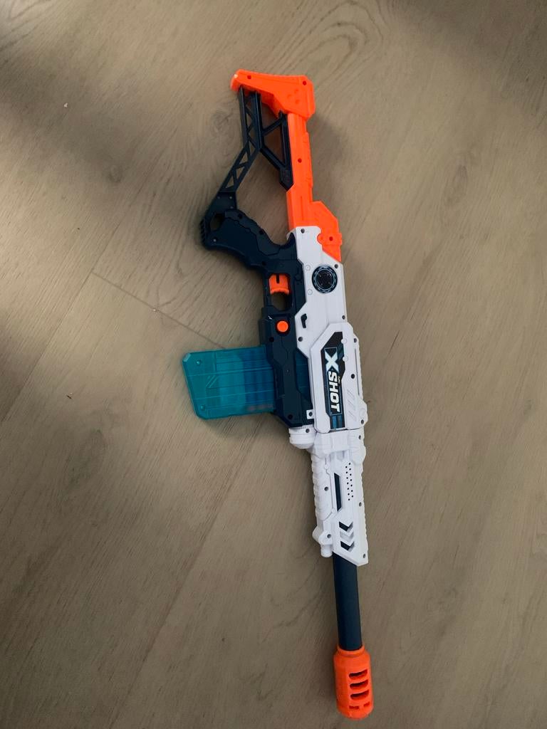 X-Shot Nerf Gun met Magazijn - Wit/Oranje, Ophalen, Gebruikt