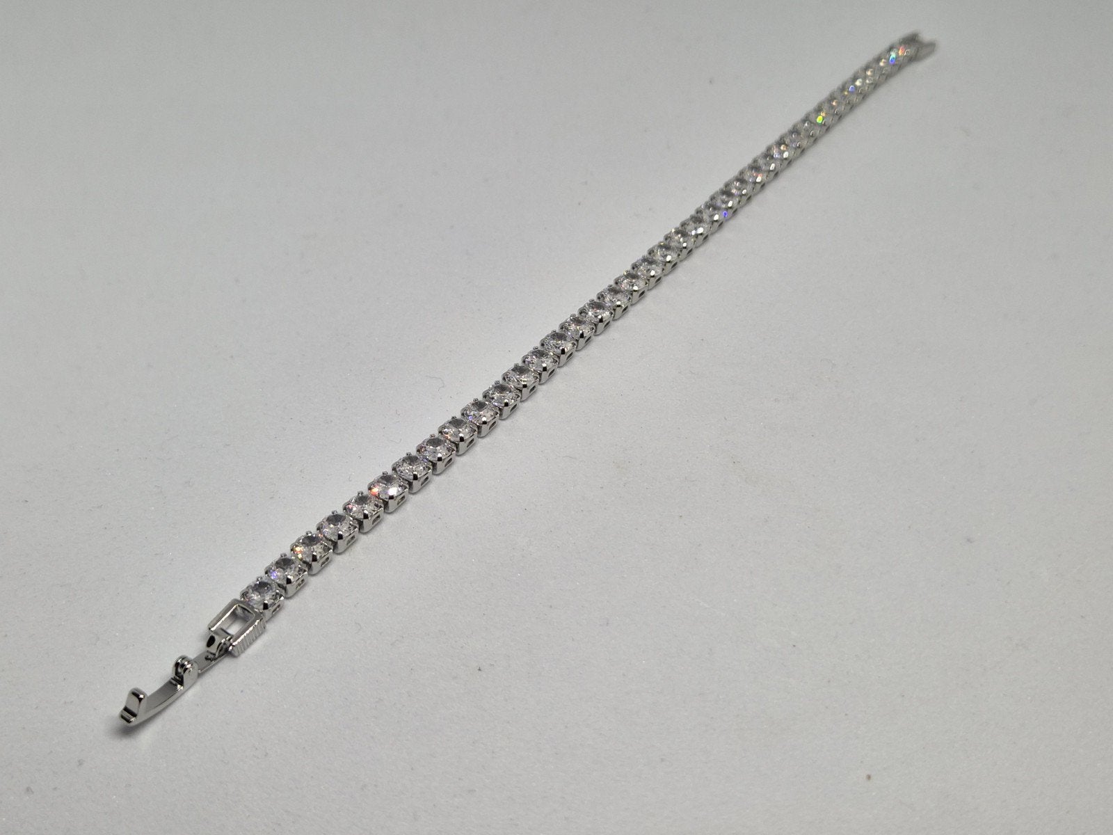 925 zilver armband zirkonia 18cm NIEUW 6.9 gram 4mm, Ophalen of Verzenden, Nieuw, Zilver, Zilver