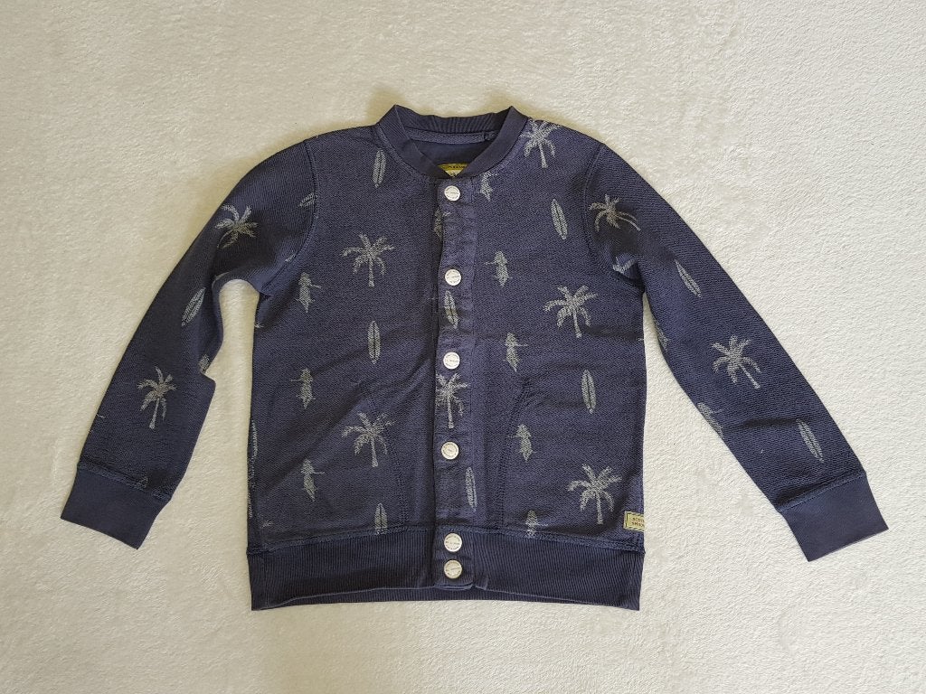 Stoer SCOTCH & SODA vest blauw met palmboompjes mt 6/116., Gebruikt, Verzenden, Trui of Vest, Scotch Shrunk