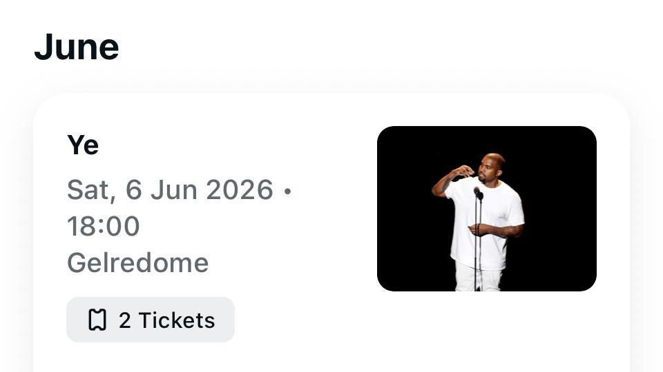 Tickets kanye west, Twee personen, Juni