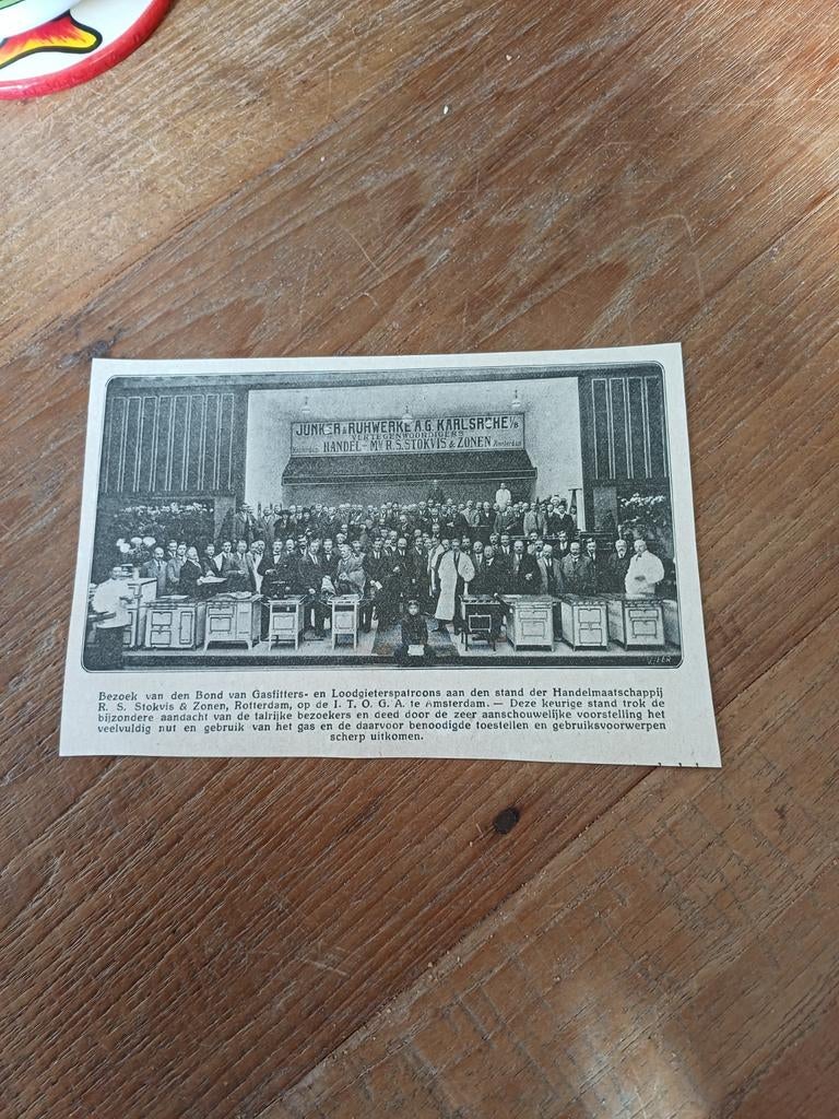 Knipsel stand R.S. Stokvis in Amsterdam 1923, Ophalen of Verzenden, 1920 tot 1940, Knipsel(s)
