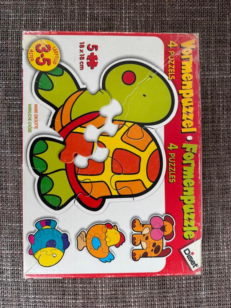 Vormenpuzzel Diset 4 puzzels 3-5 jaar, Ophalen of Verzenden, Minder dan 10 stukjes, Gebruikt, 2 tot 4 jaar
