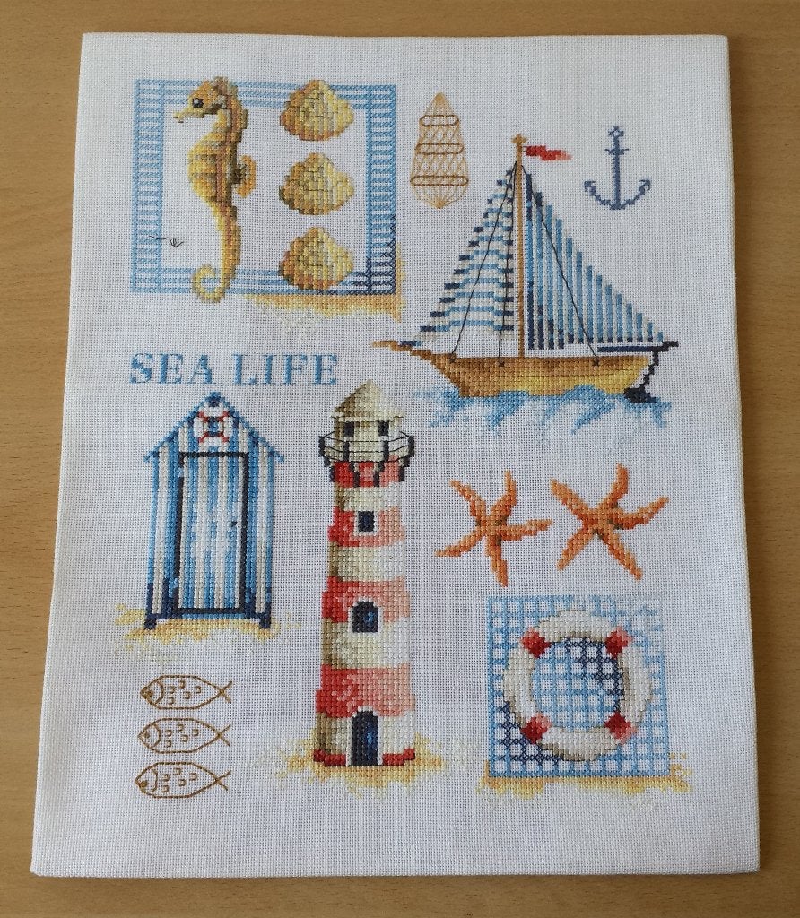 Borduurwerk Sea Life / Zeeleven, Gebruikt, Overige typen, Ophalen of Verzenden, Nvt
