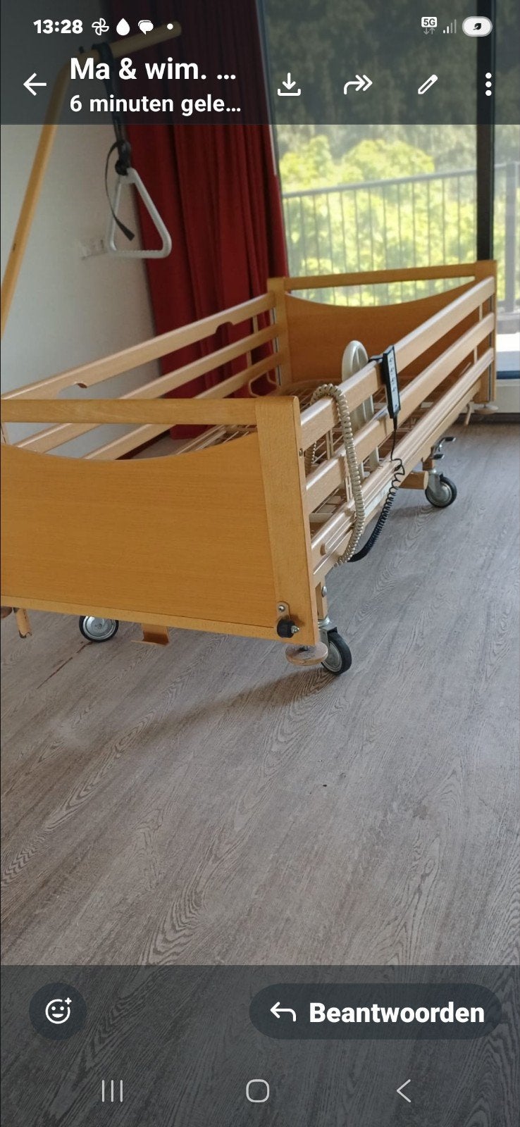 Hoog/ laag Bed electrich, Ophalen of Verzenden, Eenpersoons, Hout, 90 cm