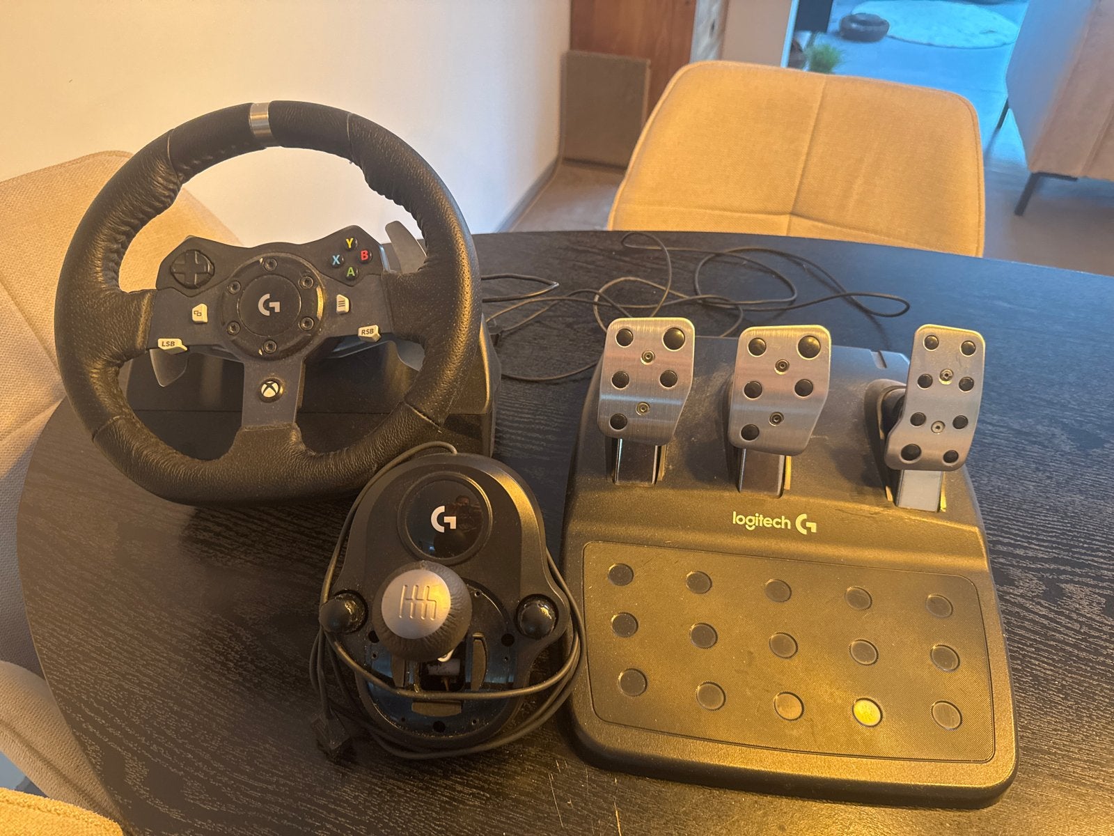 Logitech G920 racestuur met pedalen en shifter, Racestuur, Gebruikt, Force feedback, Ophalen of Verzenden