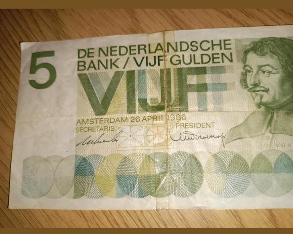 5 gulden biljet 1966, Postzegels en Munten, Bankbiljetten | Nederland, Ophalen, 5 gulden