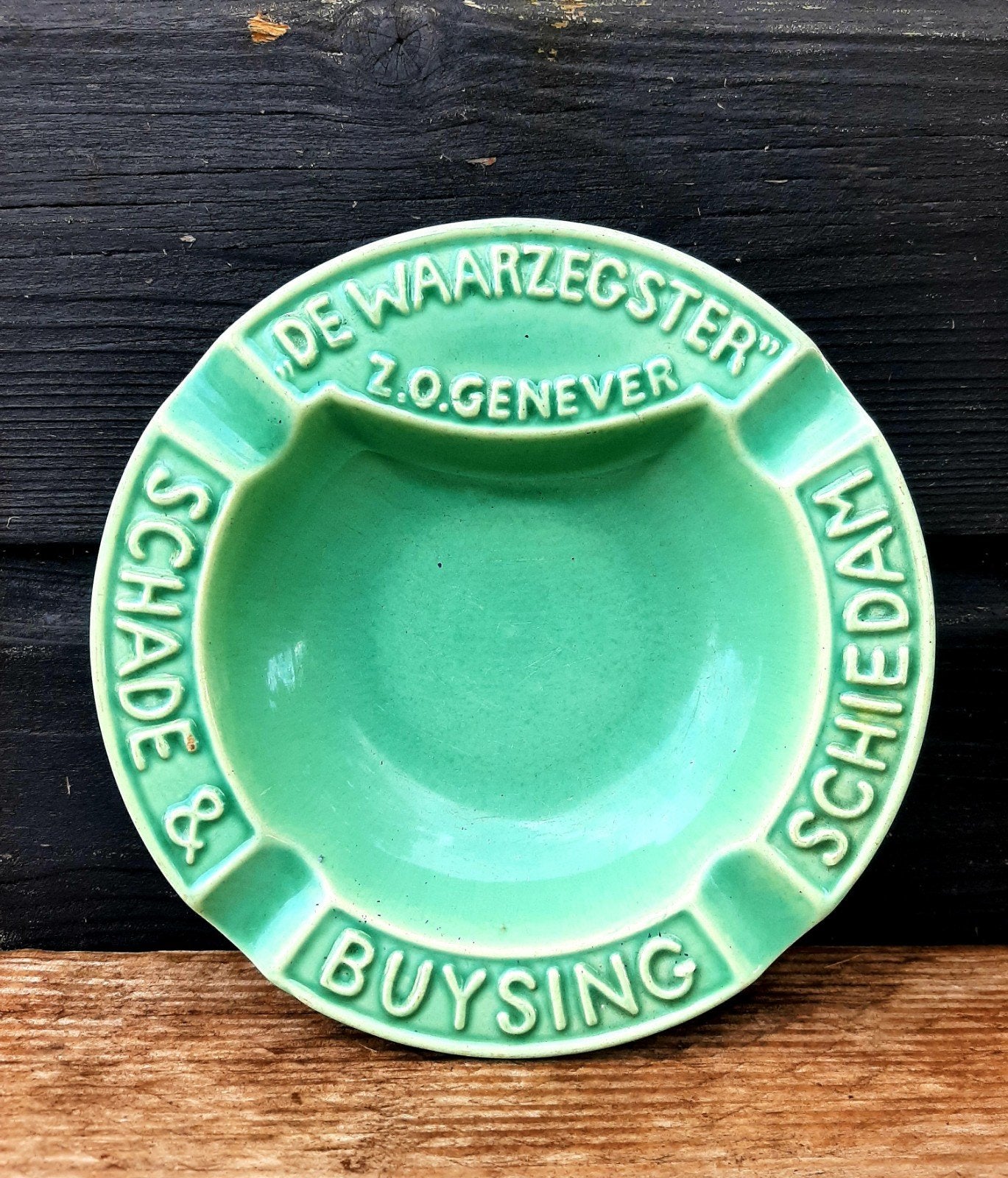 Schade & Buysing - De Waarzegster Genever - (Vintage Asbak), Verzamelen, Ophalen of Verzenden, Zo goed als nieuw, Asbak