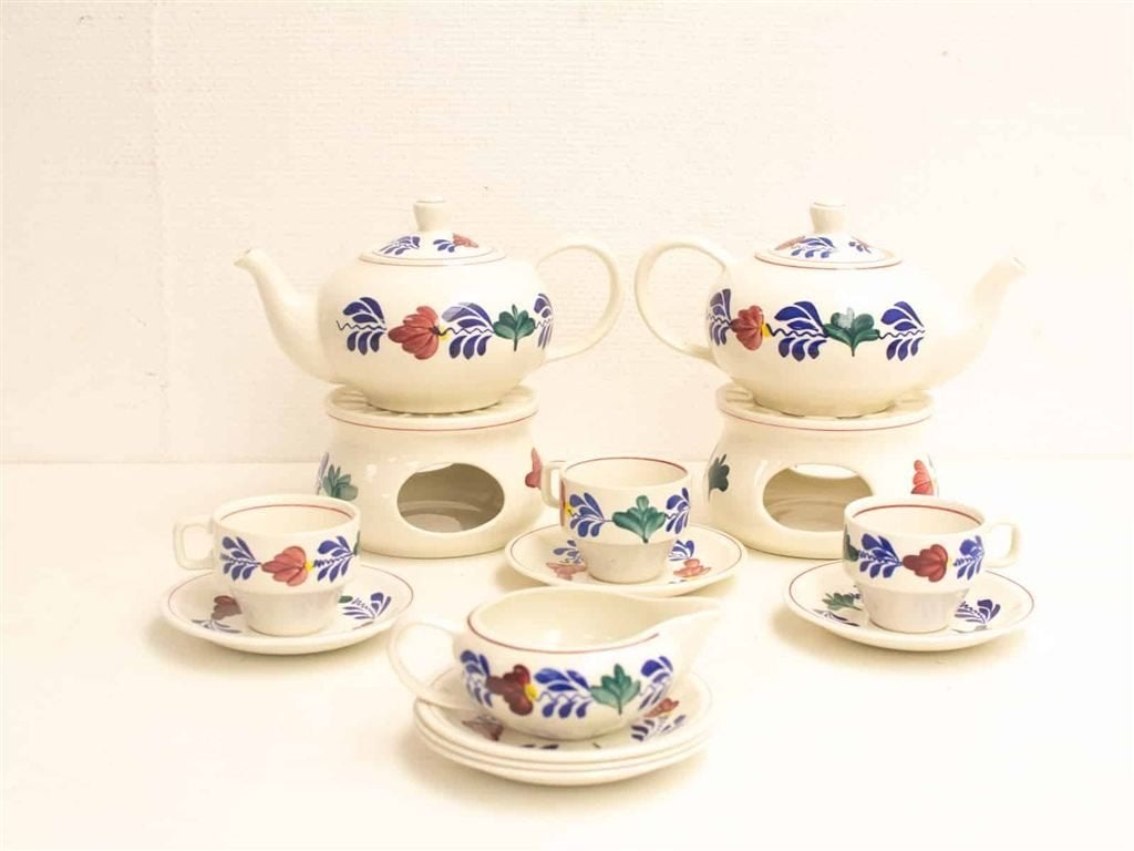14 delig Boerenbond thee servies 22595, Gebruikt, Ophalen of Verzenden, Bord(en), Overige stijlen