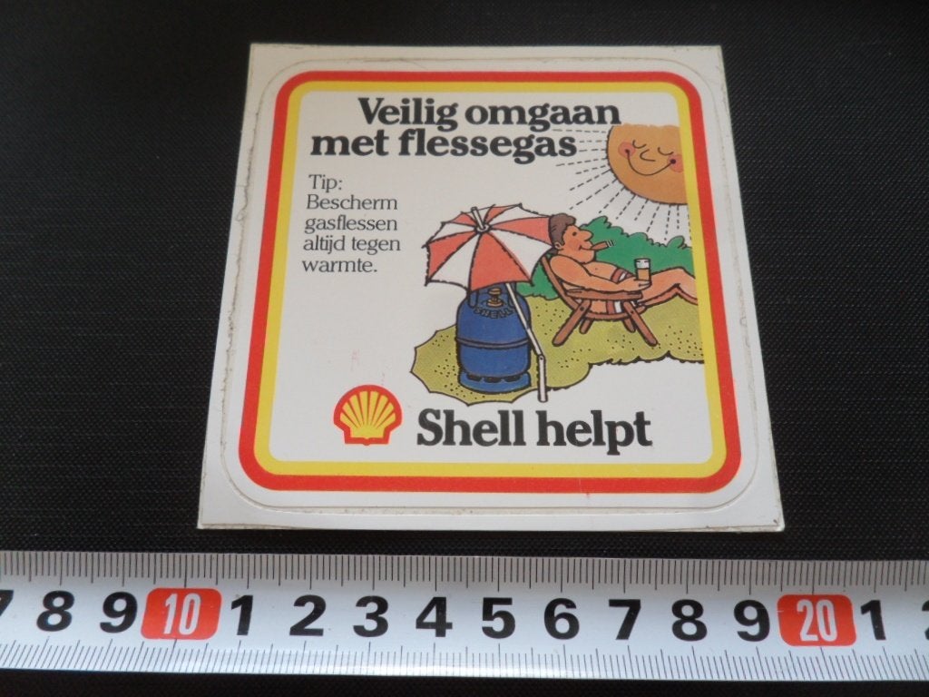 sticker Veilig omgaan met flessegas  SHELL helpt, Verzamelen, Ophalen, Zo goed als nieuw