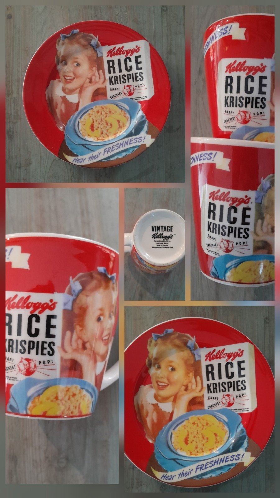 Serviesdelen  Kellogg's Rice Krispies rood, Overige materialen, Overige typen, Ophalen of Verzenden, Zo goed als nieuw