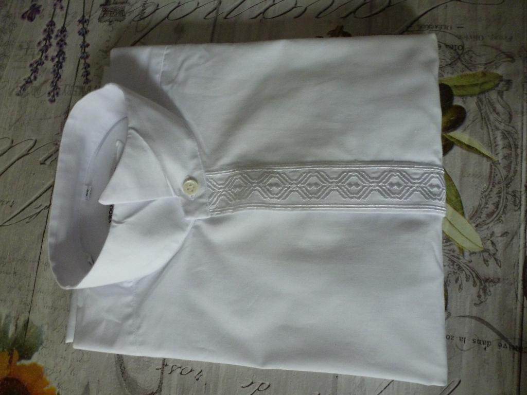 13. Blouse l. mouwen - 40, V&D, Wit, Nieuw, Halswijdte 39/40 (M)
