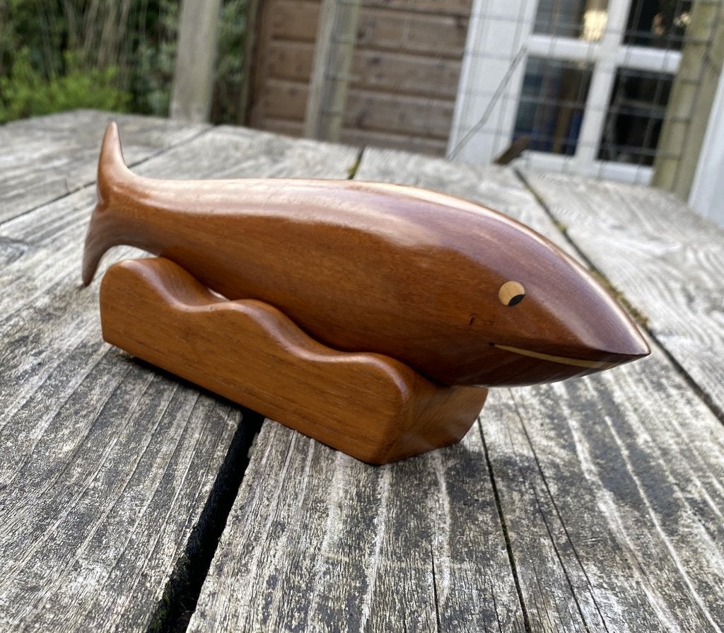 Leuke Teak Houten Vis ( vintage retro mid century haai ), Watersport en Boten, Ophalen of Verzenden, Zo goed als nieuw, Overige typen