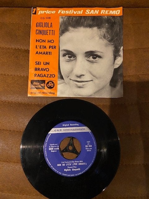 vintage single Gigliola Cinquetti, Cd's en Dvd's, Vinyl Singles, Zo goed als nieuw, Overige genres, Overige typen, Beschermende buitenhoes