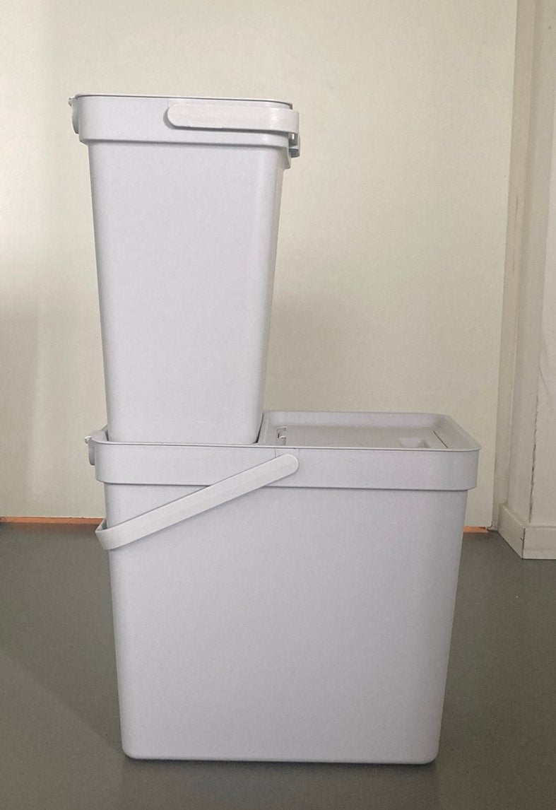 Ikea grijze bakken afvalscheiding set - 2 stuks, Ophalen, Zo goed als nieuw, Kunststof
