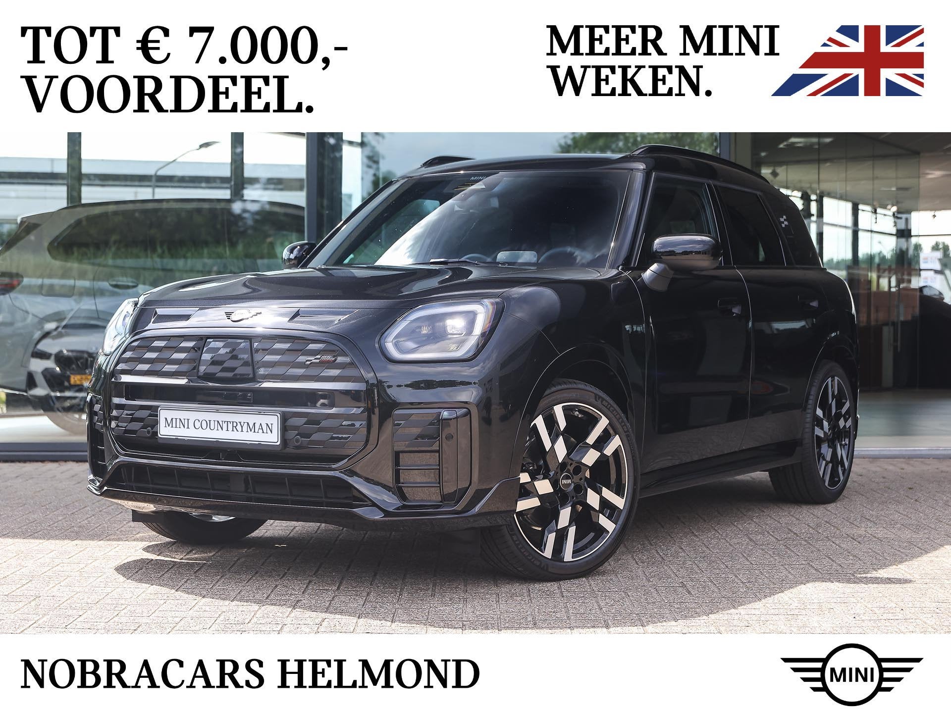 MINI Countryman E / John Cooper Works / Pakket S / 20" JCW F, Auto's, Dealer onderhouden, Zwart, Countryman, Zwart