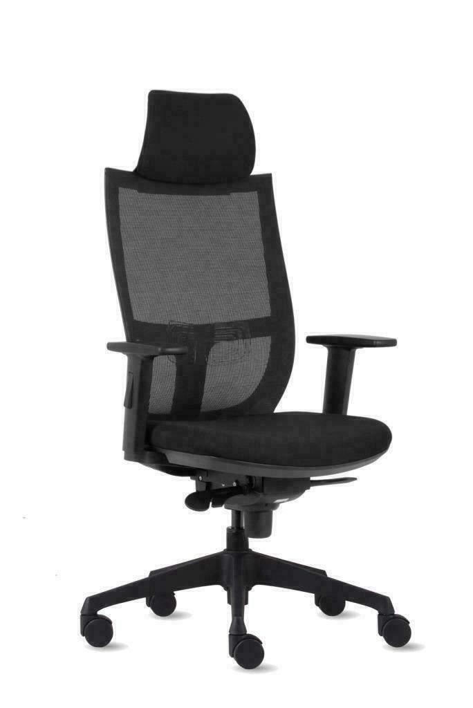 Ergo office plus bureaustoel netweave met hoofdsteun, VST, Zwart, Nieuw, Ophalen of Verzenden