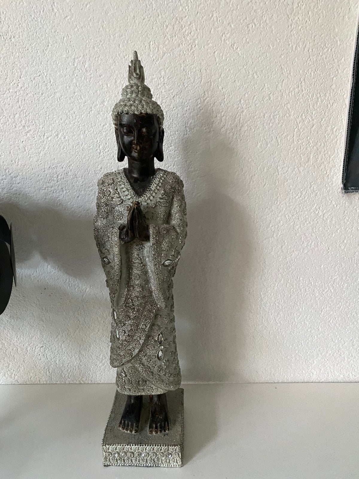 Boeddha beeld, zilver/bruin, polyresin, Huis en Inrichting, Ophalen