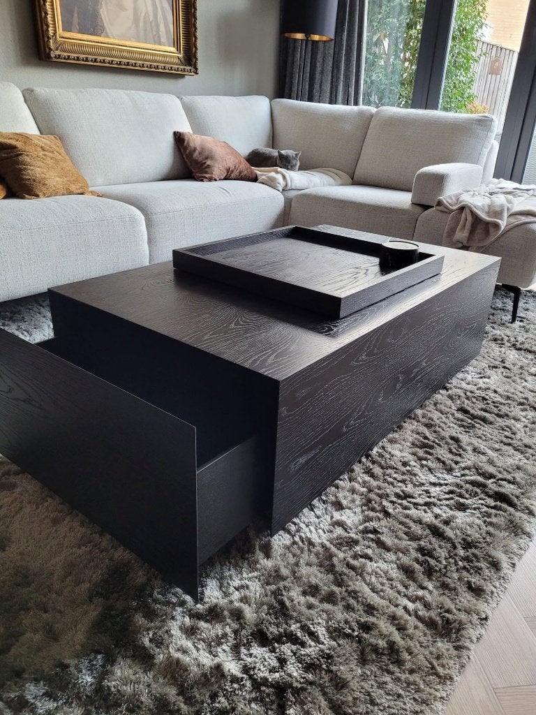 Salontafel kubus eiken fineer ELKE GEWENSTE KLEUR, Eikenhout, Design, Nieuw, Ophalen of Verzenden