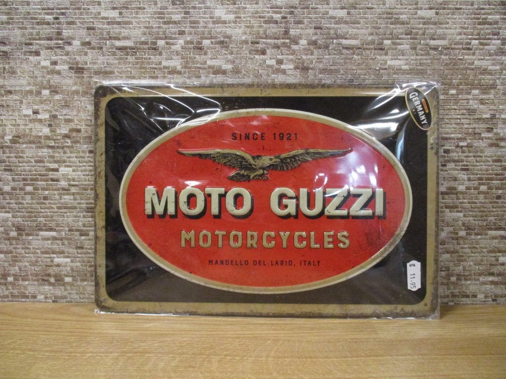 metalen 3d/reliëf  bord 20x30 cm, moto guzzi, licentie, Verzamelen, Ophalen of Verzenden, Nieuw, Reclamebord