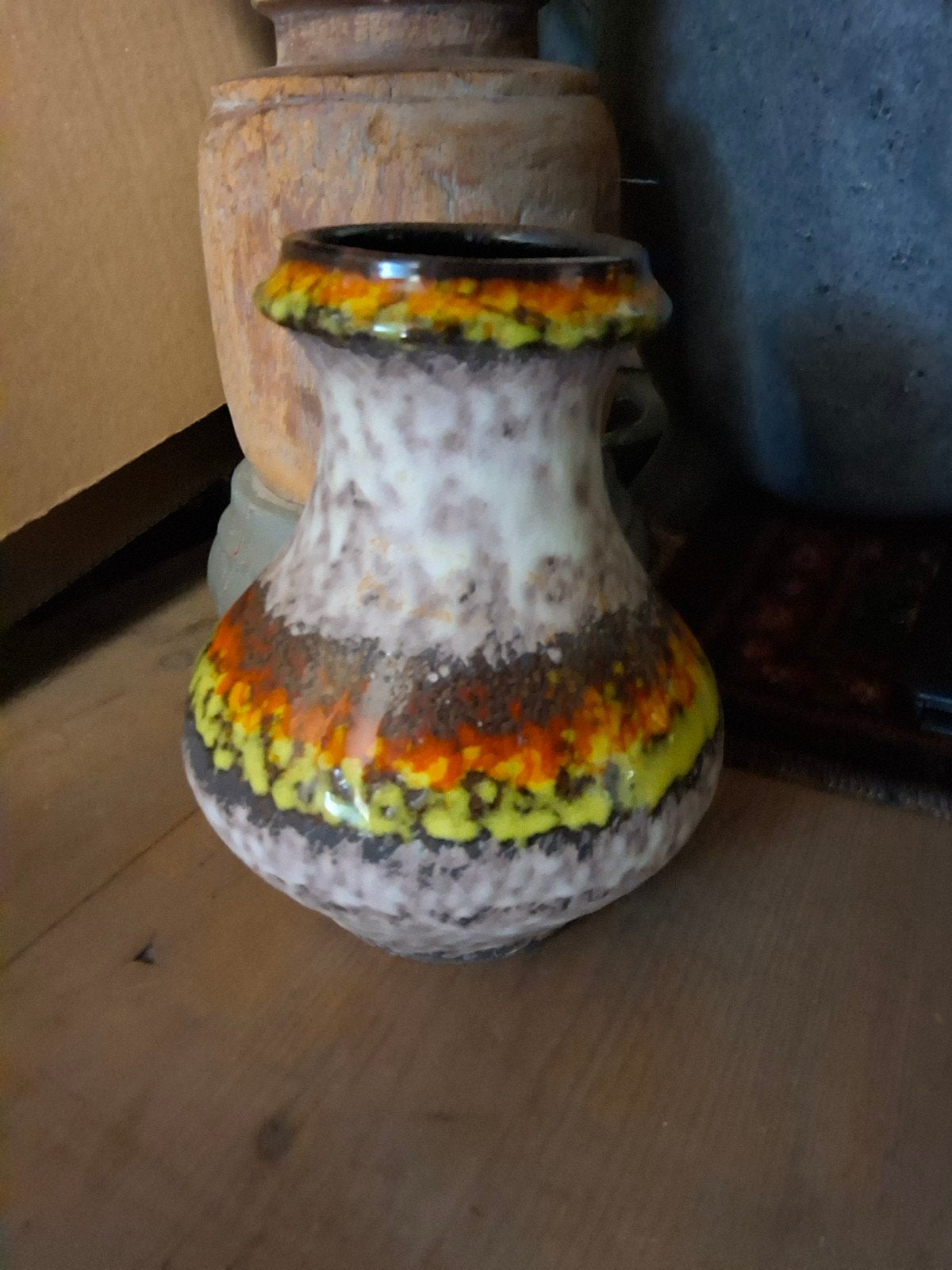 Vintage West Germany Fat Lava Vaas 16 cm hoog, Ophalen of Verzenden