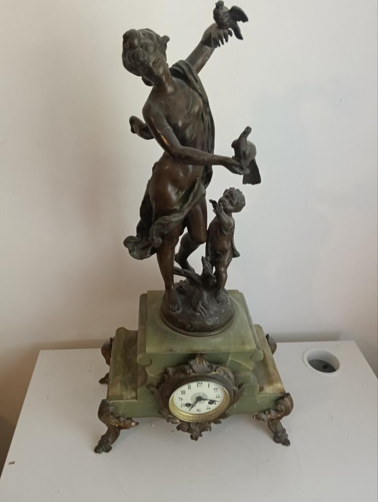 Antieke Franse Schouwklok pendule ca. 1900, Antiek en Kunst, Antiek | Klokken, Ophalen