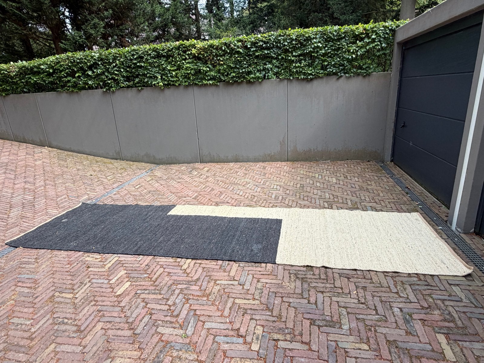 Jute Buitenkleed handgemaakt in Radjastan, India, Ophalen, 100 tot 150 cm, Beige, Rechthoekig