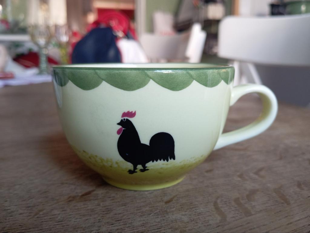 Zeller Keramik haan mok -vintage maar  Zo goed als nieuw, Keramiek, Ophalen of Verzenden, Zo goed als nieuw, Overige stijlen