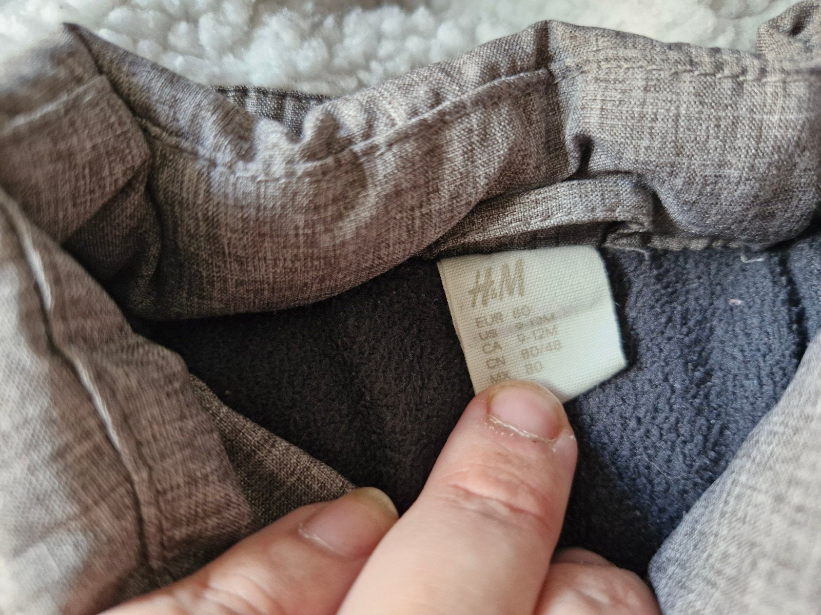 Donkergrijze winterjas maat 80, H&M, Onbekend, Ophalen of Verzenden, Zo goed als nieuw