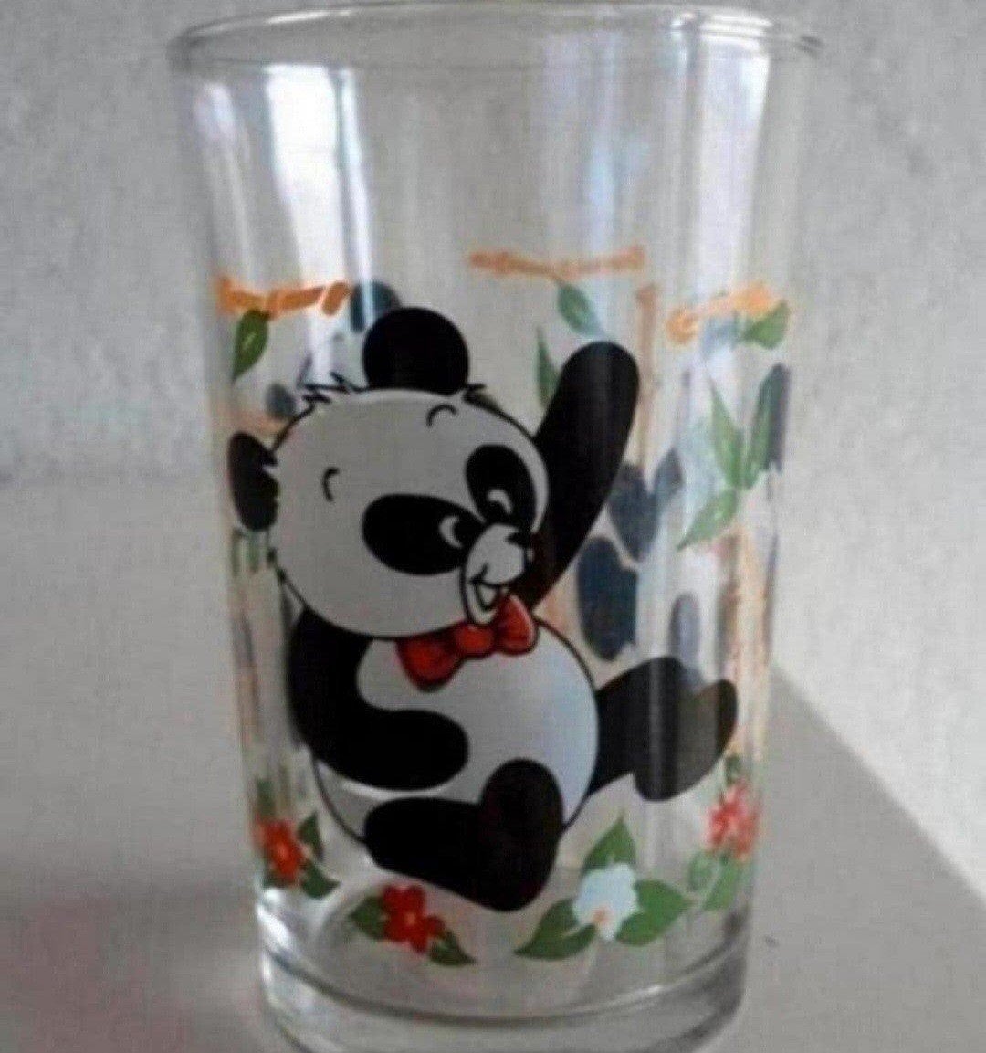 Vintage Panda Glas, Ophalen of Verzenden, Zo goed als nieuw