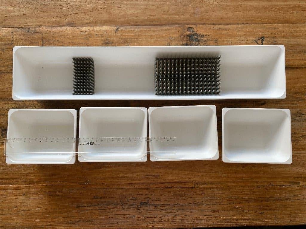 Witte kunststof ikea lade bakjes een lange en vier kleine, Huis en Inrichting, Overige typen, Kunststof, Ophalen of Verzenden