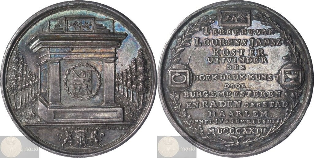 Historiepenning 1823 'Haarlem: Vierde Eeuwfeest', Ophalen of Verzenden, Zilver, Nederland