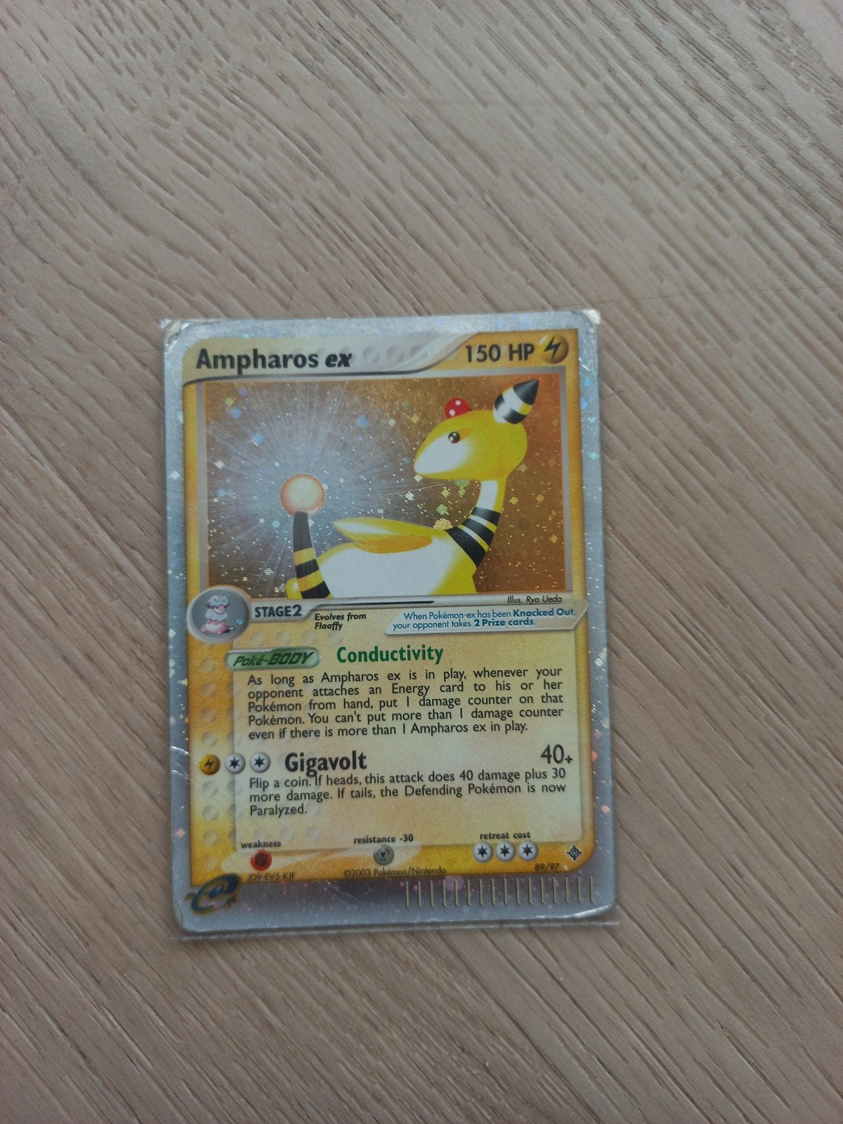 Ampharos ex Pokémon kaart (EX Team Magma vs Team Aqua), Ophalen of Verzenden, Gebruikt, Losse kaart
