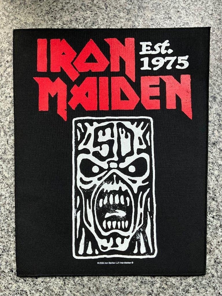 Backpatch/Embleem meerkleurig van Iron Maiden " Est. 1975 ", Backpatch/Embleem meerkleurig van Iron Maiden " Est. 1975 ", Nieuw
