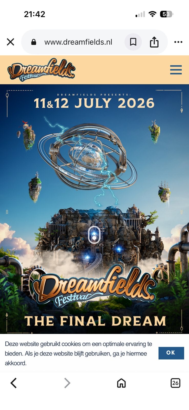 2 kaarten Dreamfields 2026 (beide dagen), Twee personen