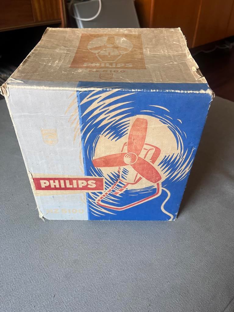 Vintage Philips HZ 5100 Ventilator in originele doos, Ophalen of Verzenden, Zo goed als nieuw, Tafelventilator