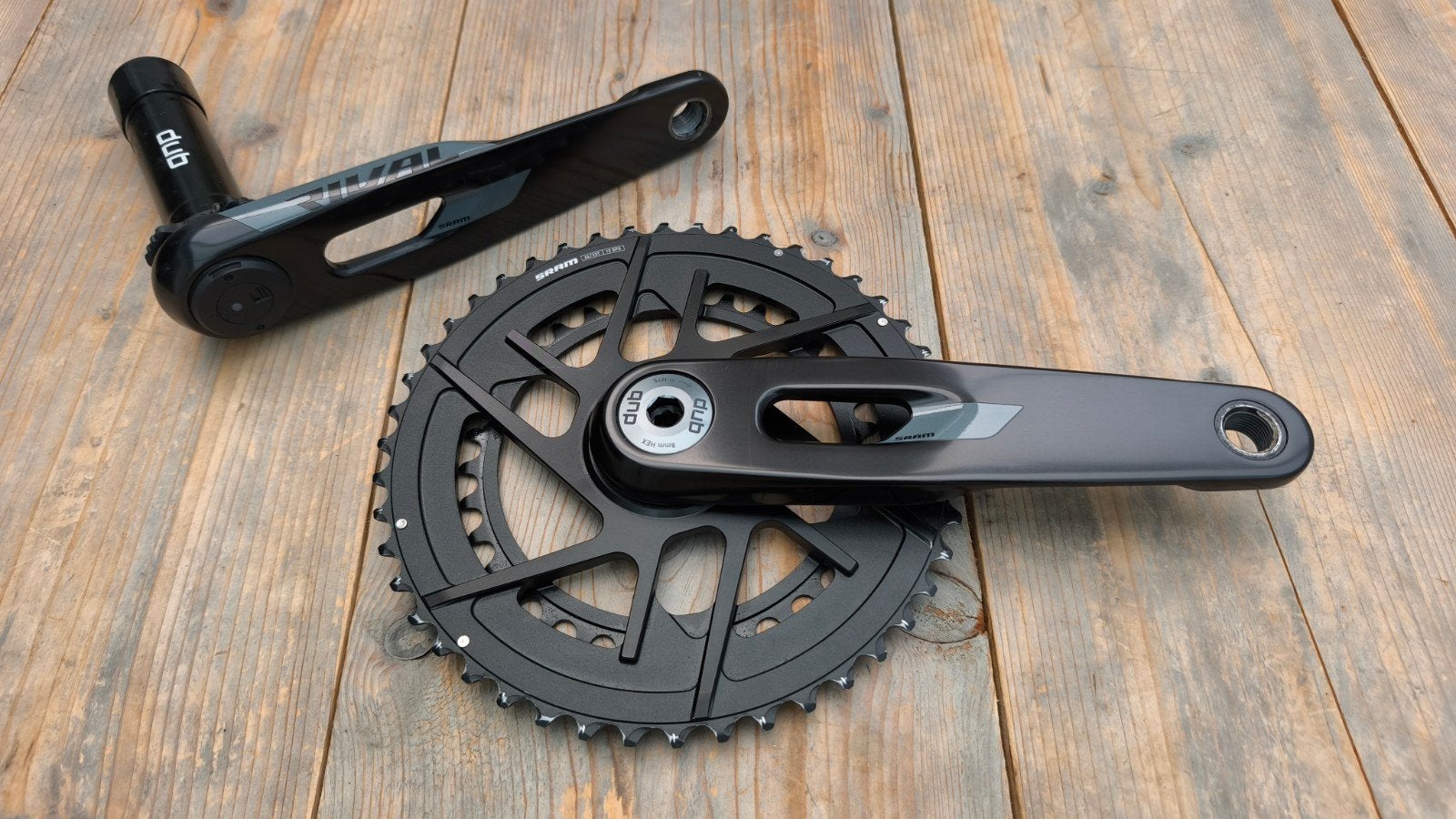 Sram Rival E1 46/33 dub crankstel met Quarq powermeter 172.5, Crankstel of Pedalen, Ophalen of Verzenden, Zo goed als nieuw, SRAM