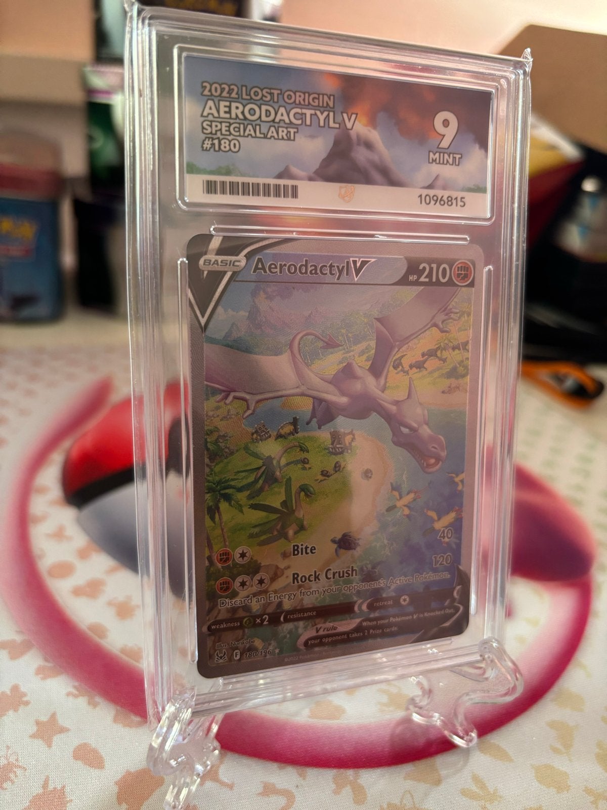 Aerodactyl V Special Art #180 Ace 9 Mint Pokémon Kaart, Ophalen of Verzenden, Zo goed als nieuw, Losse kaart