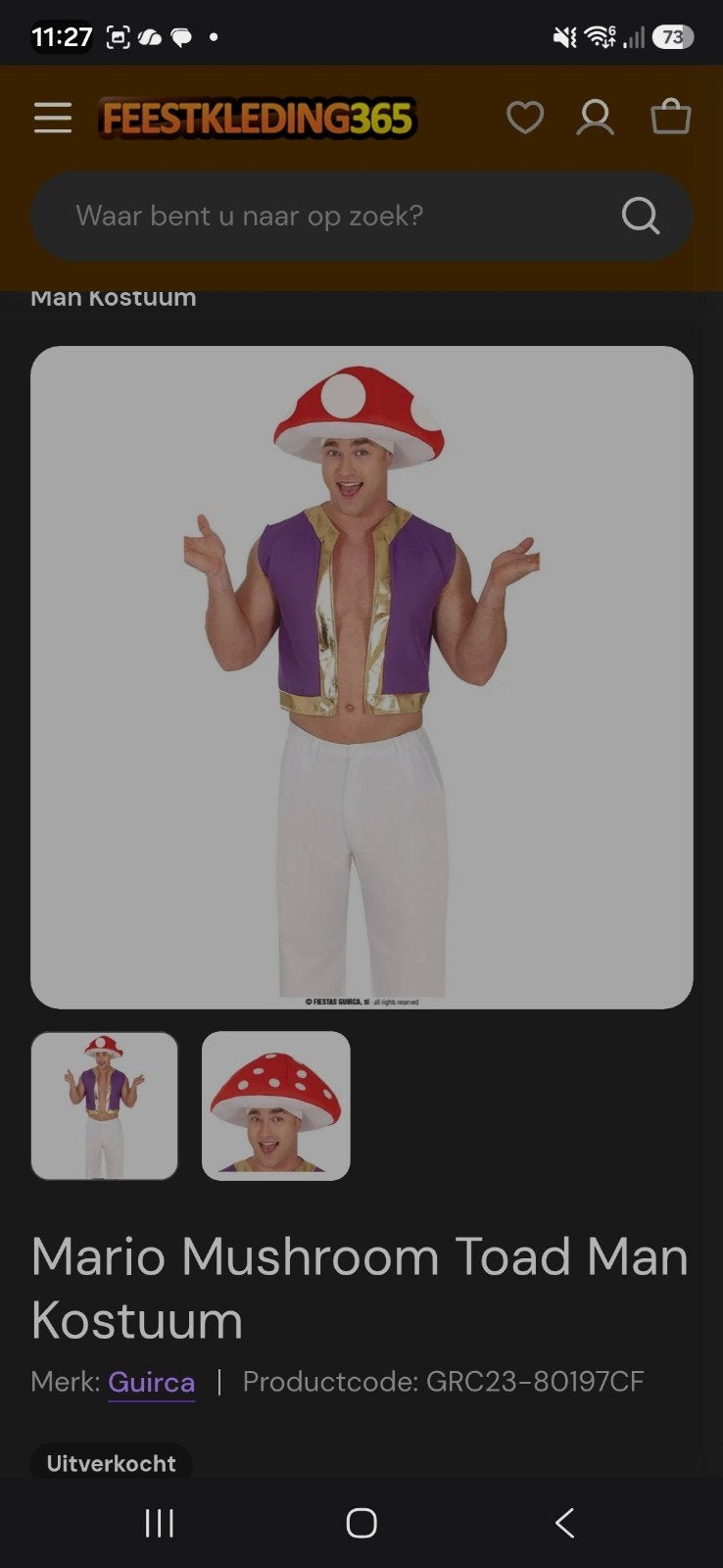 Toad Kostuum - Super Mario Kart Paddenstoel Verkleedkleding, Ophalen of Verzenden, Zo goed als nieuw, Maat 52/54 (L)
