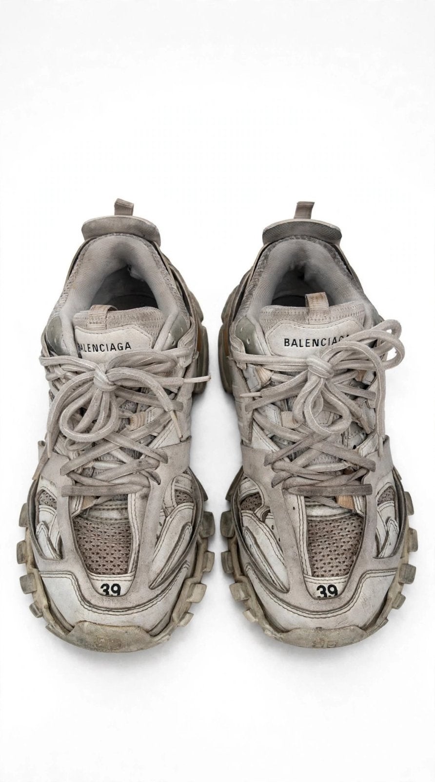 Balenciaga Track Washed White 39 EU Met Doos - ART 542436, Kleding | Heren, Ophalen of Verzenden, Zo goed als nieuw, Wit
