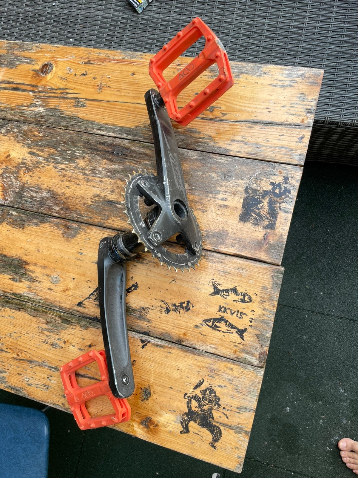 Sram stout xc crankstel, Ophalen of Verzenden, Gebruikt
