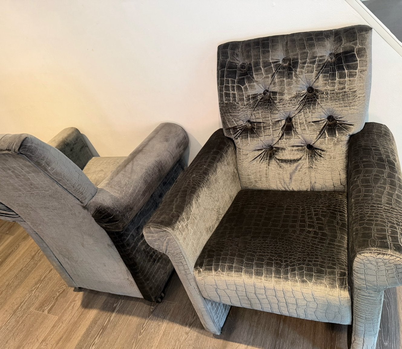 6 stoelen croco stof, Ophalen, Zo goed als nieuw, Stof