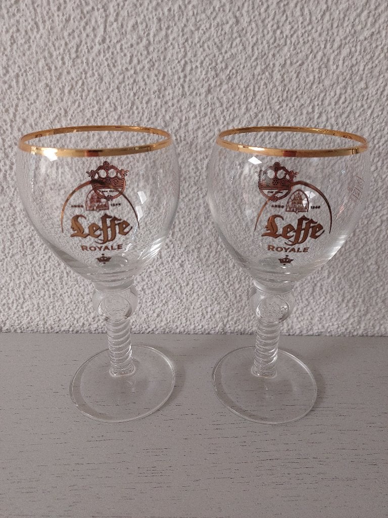 Leffe Royale Bierglazen - Set van 2, Verzamelen, Biermerken, Ophalen of Verzenden, Zo goed als nieuw, Glas of Glazen, Leffe