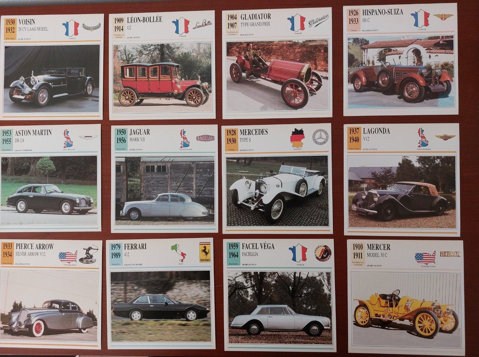 Mooie set  klassieke autokaarten, Ophalen of Verzenden, Zo goed als nieuw, Auto's
