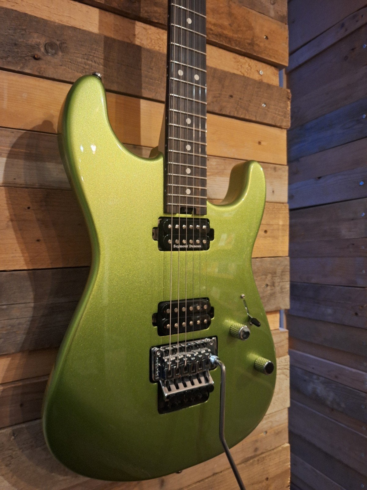 Charvel Pro-Mod San Dimas Style 1 HH FR M - lime Green, Ophalen of Verzenden, Zo goed als nieuw, Solid body