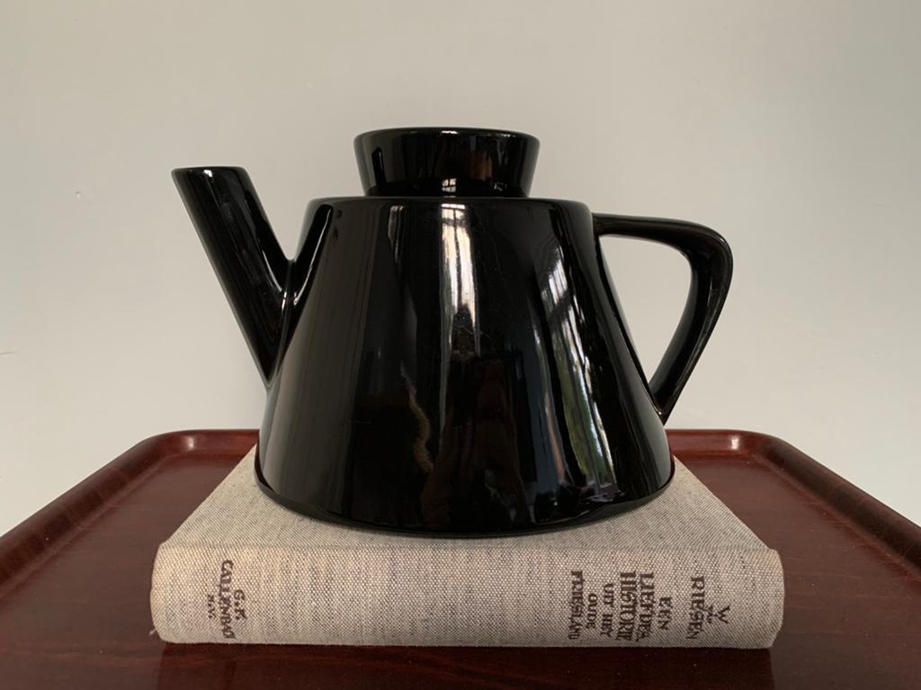 Vintage IKEA Värme theepot Zwart keramiek Jaren '90 design, Ophalen of Verzenden