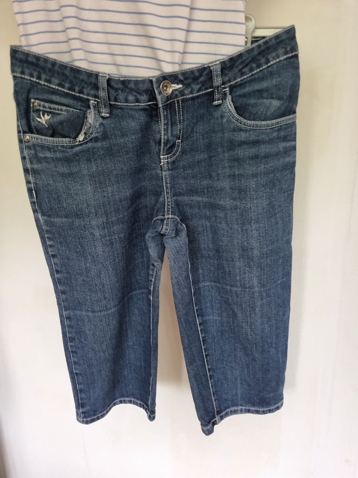 Korte spijkerbroek maat 38, Kleding | Dames, Spijkerbroeken en Jeans, Esma, Ophalen of Verzenden, Gedragen, Blauw