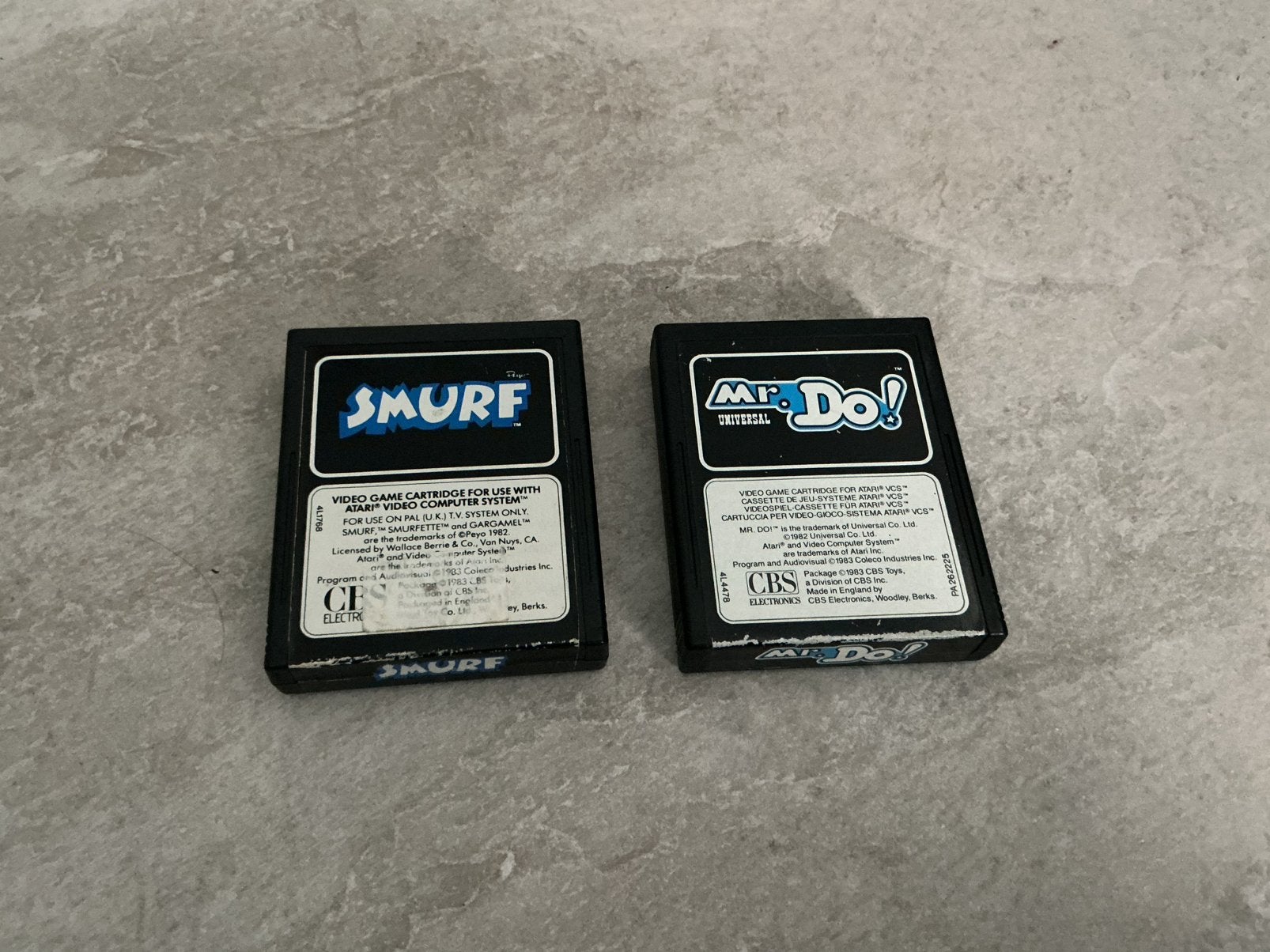 Atari 2600 Smurf en Mr. Do, Spelcomputers en Games, Gebruikt, 1 speler, Ophalen of Verzenden, Atari 2600