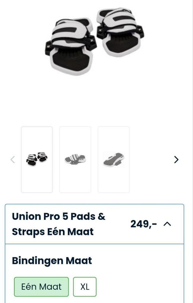 Core Union Pro 5 Pads & Straps Kiteboard Bindingen, Twintip, Binding, Ophalen of Verzenden, Zo goed als nieuw